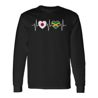 日本・ジャマイカ ジャマイカの国旗 国旗 長袖Tシャツ - Kawaiitshirt