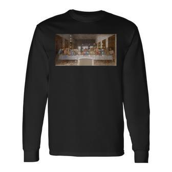 最後の晩餐に12人の使徒がいる主イエス・キリスト 長袖Tシャツ - Kawaiitshirt