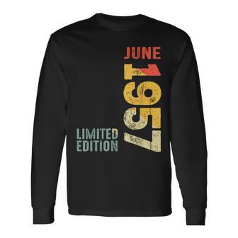 月 1957年6月 1957年 レトロ 1957 ヴィンテージ 1957年 1957年以来 長袖Tシャツ - Kawaiitshirt