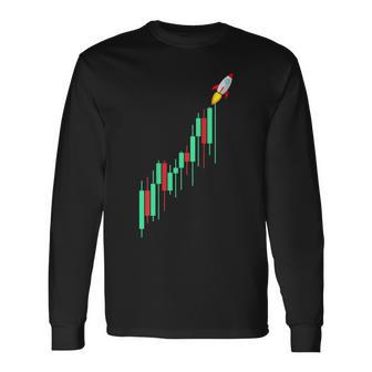 月へムーニング暗号株取引強気トレーダー Btc 長袖Tシャツ - Kawaiitshirt