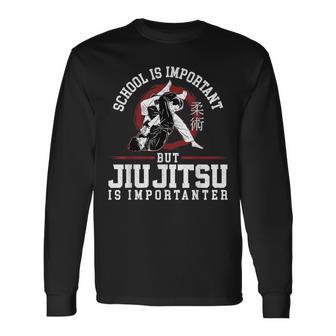柔術学校は重要ですが、柔術は重要です 長袖Tシャツ - Kawaiitshirt