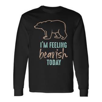 株式トレーダーのためのベアマーケットデザイン 長袖Tシャツ - Kawaiitshirt