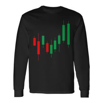 株式トレーダーローソク足ハートビートデーブローカーライフアパレル 長袖Tシャツ - Kawaiitshirt