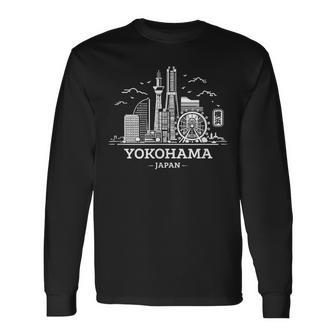 横浜スカイライン アニメ 漫画 漢字 日本 オタク お土産 長袖Tシャツ - Kawaiitshirt