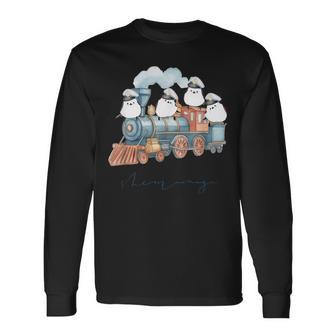 汽車とシマエナガ 長袖Tシャツ - Kawaiitshirt