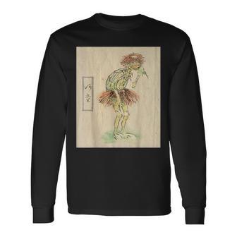 河童【日本の妖怪シリーズ】 長袖Tシャツ - Kawaiitshirt