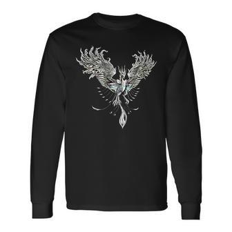 灰からのフェニックス フェニックス バード 不死鳥 長袖Tシャツ - Kawaiitshirt