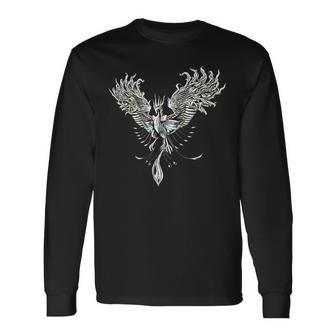 灰からのフェニックス フェニックス 神話上の生き物 不死鳥 長袖Tシャツ - Kawaiitshirt