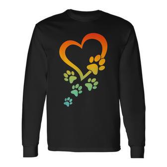 犬の肉球 ハート ベビードッグ 犬の肉球 ハート 犬の肉球 長袖Tシャツ - Kawaiitshirt