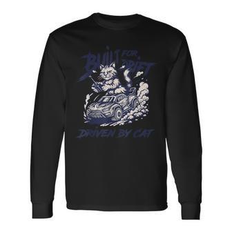 猫 ラジコン 車 漂流 猫 ドリフト ドリフト ドリフト用 長袖Tシャツ - Kawaiitshirt