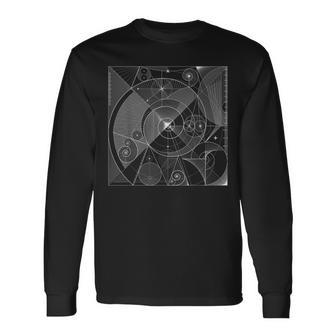 神聖な幾何学、フィボナッチ数列スパイラル、幾何学、数学 長袖Tシャツ - Kawaiitshirt