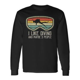 私はダイビングが好きで、多分3人で遭難したスキューバダイバーダイビング 長袖Tシャツ - Kawaiitshirt