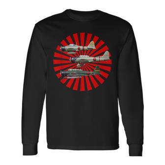 第二次世界大戦 戦闘機 A6m2 ゼロ D3a1 ヴァル B5n2 ケイトギフト 長袖Tシャツ - Kawaiitshirt