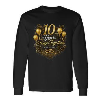 結婚10周年を祝う 結婚10周年 長袖Tシャツ - Kawaiitshirt