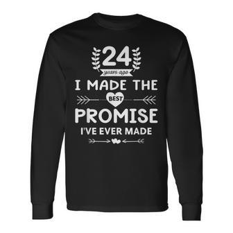 結婚24周年 結婚24周年 記念日 面白い 旦那 妻 長袖Tシャツ - Kawaiitshirt