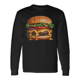 美味しそうなハンバーガー 長袖Tシャツ - Kawaiitshirt