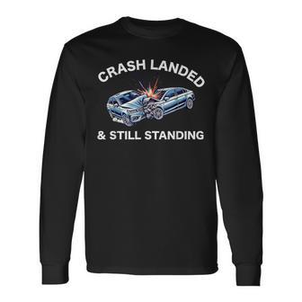 自動車事故サバイバー おもしろい 自動車事故 けが リカバリー 長袖Tシャツ - Kawaiitshirt