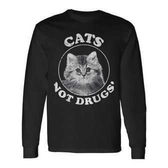 薬物ではなく猫 長袖Tシャツ - Kawaiitshirt