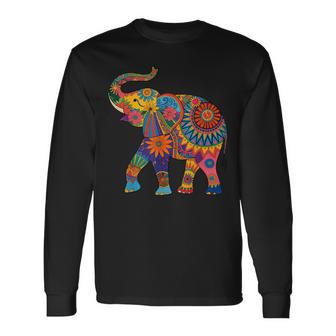 象の鼻 動物 アフリカ サファリ 大自然 甘い象 長袖Tシャツ - Kawaiitshirt