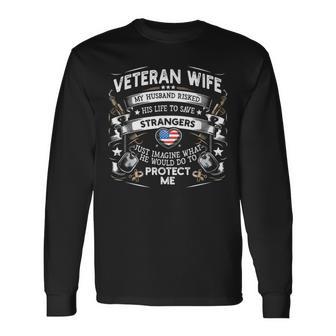 退役軍人妻 陸軍 夫 兵士 言う 軍人 配偶者の日 長袖Tシャツ - Kawaiitshirt