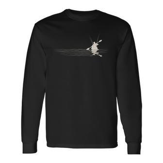 釣り人 シーカヤック フィッシングカヤック 足漕ぎ 長袖tシャツ 長袖Tシャツ - Kawaiitshirt