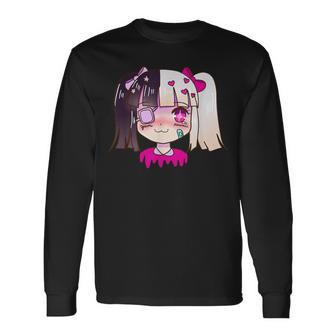 闇カワイイ・サドアニメ少女パステルゴス・メンヘラ 長袖Tシャツ - Kawaiitshirt