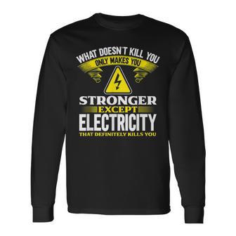 メンズ 電気工事士 面白い ラインマン 長袖Tシャツ - Kawaiitshirt
