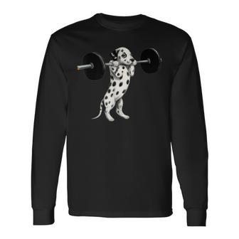 面白いtシャツ ダルメシアン 犬 イヌ わんこ メンズ 犬好き グッズ 面白い 服 ネタ 子供 筋トレ 長袖Tシャツ - Kawaiitshirt