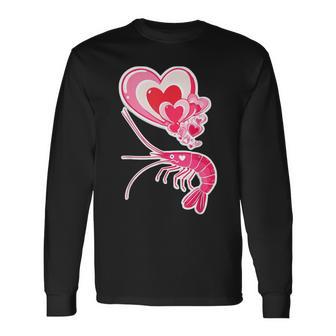 面白いエビアート メンズ レディース キッズ アジア料理 シーフード 長袖Tシャツ - Kawaiitshirt