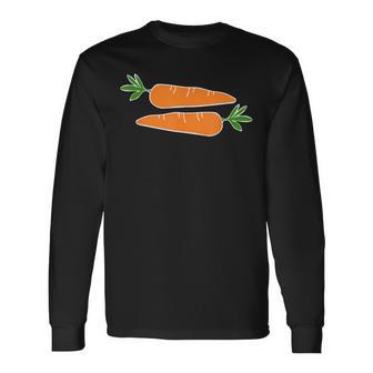 面白い人参デザイン 野菜にんじん 長袖Tシャツ - Kawaiitshirt