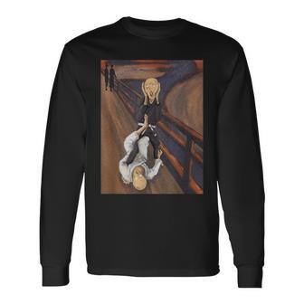面白い柔術 脚をロックすると白いベルトが叫ぶ 長袖Tシャツ - Kawaiitshirt