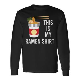 面白い言葉ラーメンどんぶり麺日本食 長袖Tシャツ - Kawaiitshirt