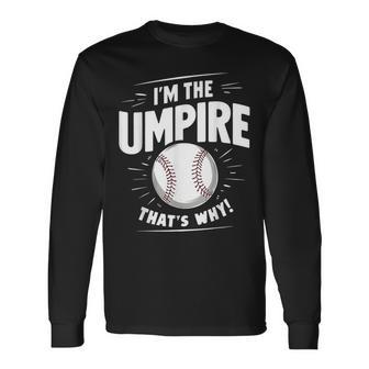 面白い野球審判シャツ メンズ I Am The Umpire 長袖Tシャツ - Kawaiitshirt