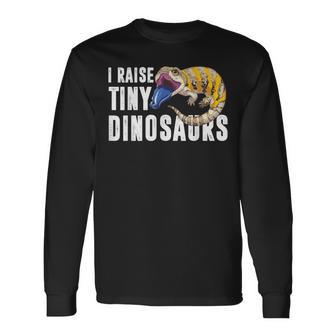 面白い青い舌のキンク I Pull Little Dinosaurs 長袖Tシャツ - Kawaiitshirt