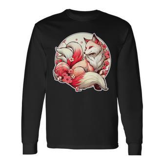 魅惑のキツネマジック：日本の九尾のキツネ編 長袖Tシャツ - Kawaiitshirt