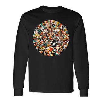 鮮やかで表現力豊かな文化 アフロビート音楽 イタリアデザイン 長袖Tシャツ - Kawaiitshirt
