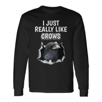 鳥の名言 カラスのような服 カラス 長袖Tシャツ - Kawaiitshirt