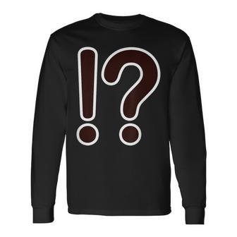 ！？ はてなマーク クエスチョン びっくりマーク【変なデザイン屋さん】記号 文字 面白い 長袖Tシャツ - Kawaiitshirt