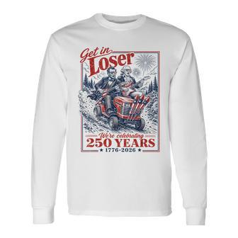250 Years 250Th Anniversary Usa July 4Th Washington Lincoln Long Sleeve T-Shirt - Thegiftio UK