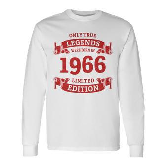 60歳の誕生日 還暦 真のレジェンドは1966年生まれ 長袖tシャツ 長袖Tシャツ - Kawaiitshirt
