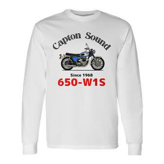 650-W1s Captonound 青タンク 旧車 長袖Tシャツ - Kawaiitshirt