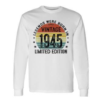 79歳ギフトtシャツ 1945年のベスト・オブ・レジェンド 1945年に誕生 長袖Tシャツ - Kawaiitshirt