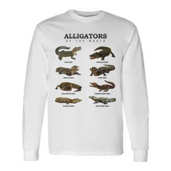 Alligators Of The World Global Alligator Species Long Sleeve T-Shirt - Thegiftio UK