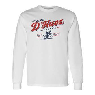 Alpe Dhuez France Cycling Climb Graphic Long Sleeve T-Shirt - Thegiftio UK