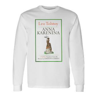Anna Karenina Leo Tolstoy ヴィンテージブックカバー 長袖Tシャツ - Kawaiitshirt