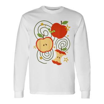 Apple Y2k Kawaii Cute Vintage 90S Retro Brown Grunge N Long Sleeve T-Shirt - Thegiftio