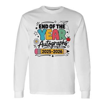 Autographes De Fin D'année Du Dernier Jour D'école 2025-2026 T-shirt à manches longues - Cadeauxyz