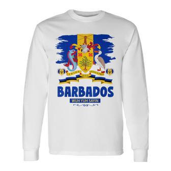Barbados Flag Outfit Idea For Kids & Barbadian Flag Themed Long Sleeve T-Shirt - Thegiftio UK