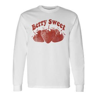 Berry Sweet Vintage Fruit Graphic Strawberry Festival Long Sleeve T-Shirt - Thegiftio UK