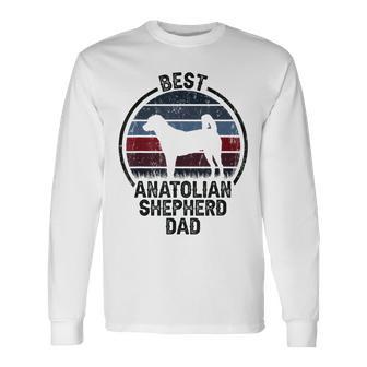 Best Dog Father Dad Vintage Anatolian Shepherd Dog Long Sleeve T-Shirt - Thegiftio UK